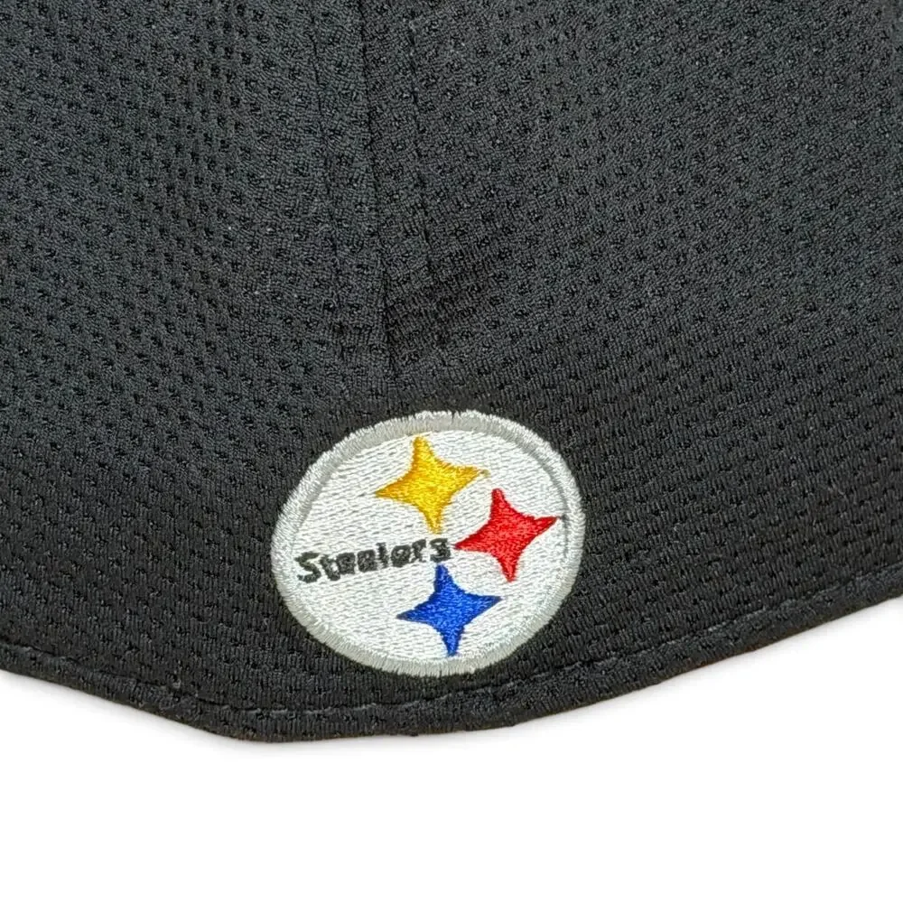 Pittsburgh Steelers New Era 39THIRTY Hat NFL Black Gold Stretch Fit Cap Size S/M